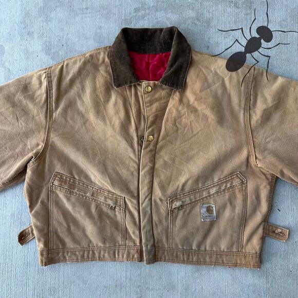 Vintage Y2K Carhartt brown cropped Detroit style work wear jacket - Picture 3 of 8